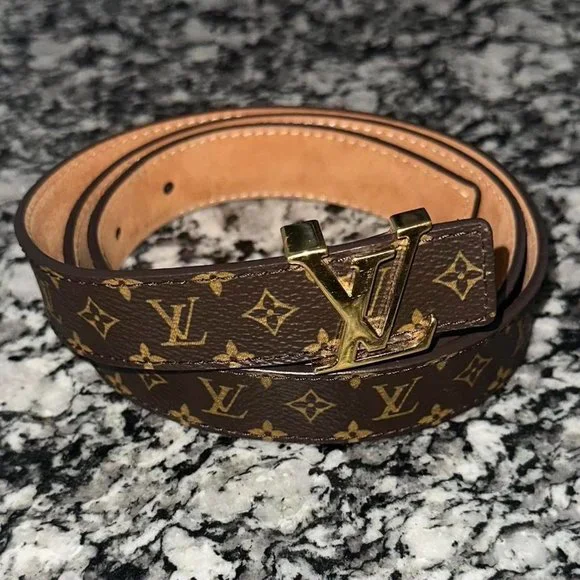Louis Vuitton Women\'s Brown and Tan Belt LOUIS VUITTON LV Initiales Dameir Ebene Belt Brown main image 4